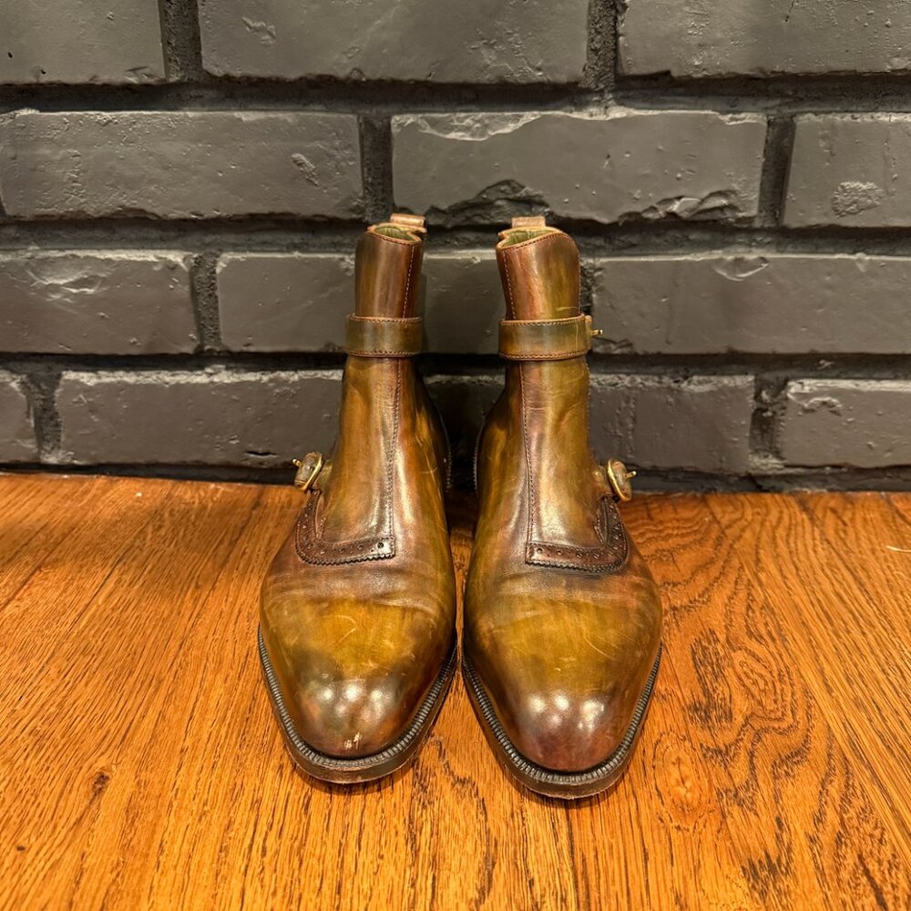 Berluti Paris Atelier Sur Mesure Monk Strap Wing Tip Style Ankle Boots Fits 7 - Picture 2 of 10